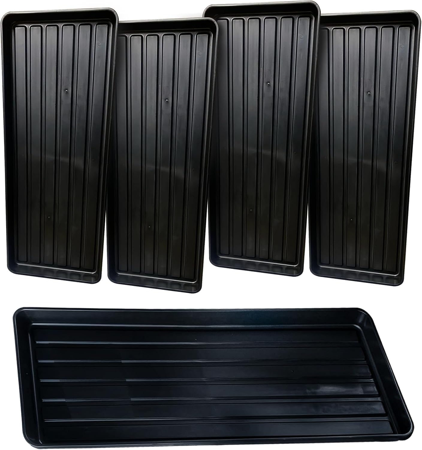 e Dukan 98cm Large Plastic Grow Bag Trays for Garden Plant Pots, Propagation & Seedling Trays – Heavy Duty Waterproof Drip Tray for Indoor Outdoor Gardening, Greenhouse & Hydroponic Use