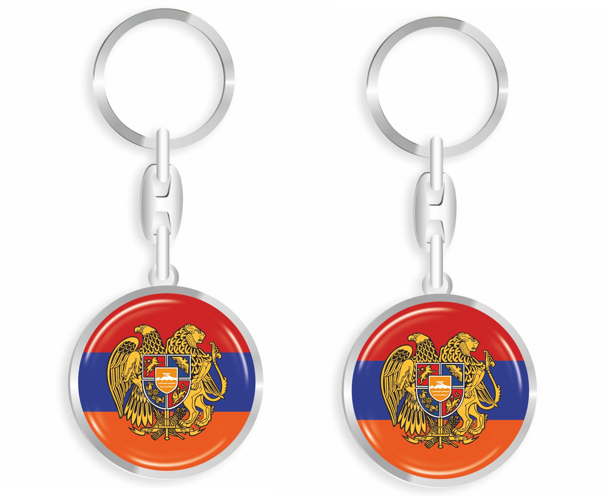 Armenien Schlüsselanhänger Metall Schlüsselring 3D Effekt + Aufkleber - RD