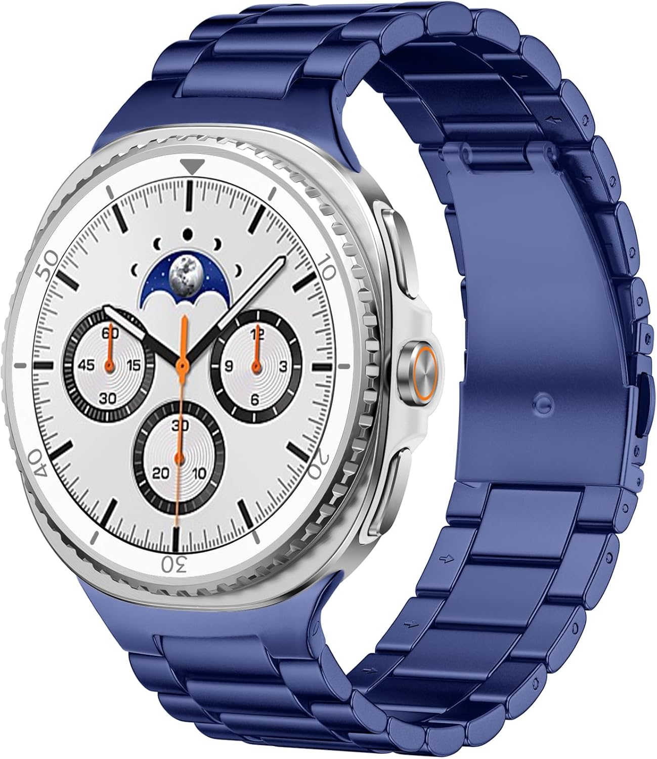 Lerobo Stainless Steel Band Compatible with Samsung Galaxy Watch 8 7 6 5 4 FE 40mm 44mm 45mm/Galaxy Watch 8 Classic 6 4 Classic 43mm 47mm 42mm 46mm, 20mm Metal Replacement Band for Men Women Blue Galaxy Watch 8/8Classic-40/44/46mm