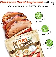 Vista 2 de NutriChomps - Masticables para perros, giros de 6 pulgadas, fáciles de digerir, golosinas para perros sin piel cruda, saludables, 12 unidades, pollo
