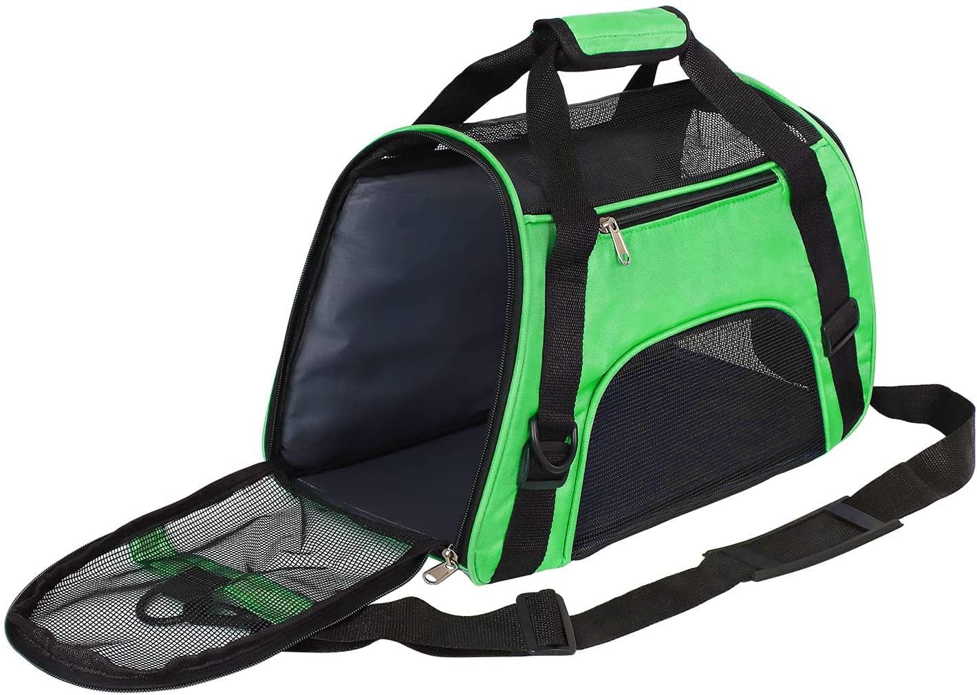 Pet Carrier Bag AVC Portable Soft Fabric Folding Travel bag for Dog, Cat, Puppy Foldable Pet Bag (Green)