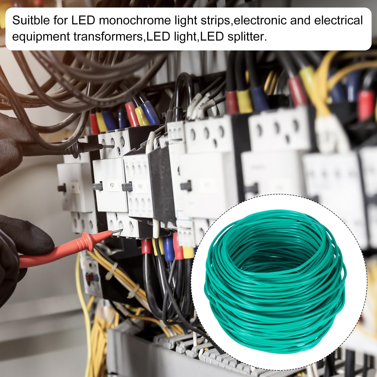 QUARKZMAN 150 Fuß Elektrischer Draht Isoliert Massivkupfer 12AWG Anschlusskabel THHN Draht Wohnbereich Industrie Erdung Elektrisch Bewertet Für 600 Volt UL Gekennzeichnet Grün