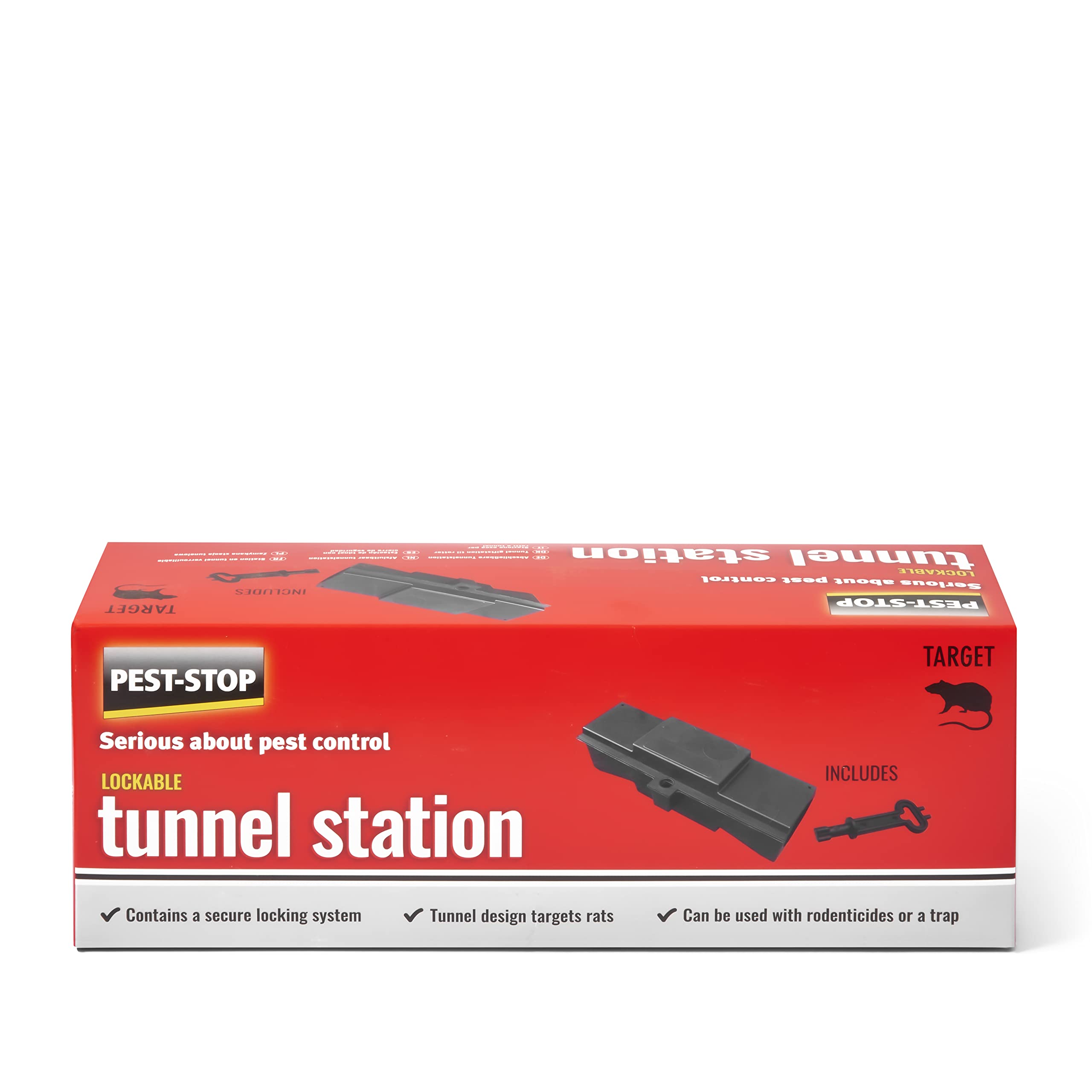 Pest-Stop Black Tunnel Station – Rodent Control For Mice And Rats – Secure Locking System – Touch-Free Trap Housing – Reusable – Indoor And Outdoor Use