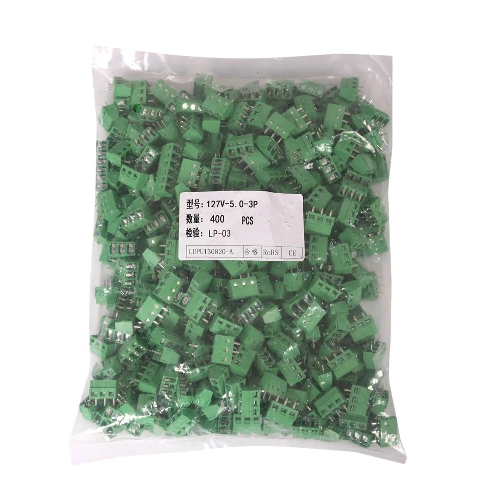 BRODEFUP 1PCS 50/100pcs Mini Screw Terminal Blocks KF127 KF128 5.08mm PCB 2.54/3.5/3.81/5.0/5.08/7.5 mm(KF-127-3(pin)-100PCS)