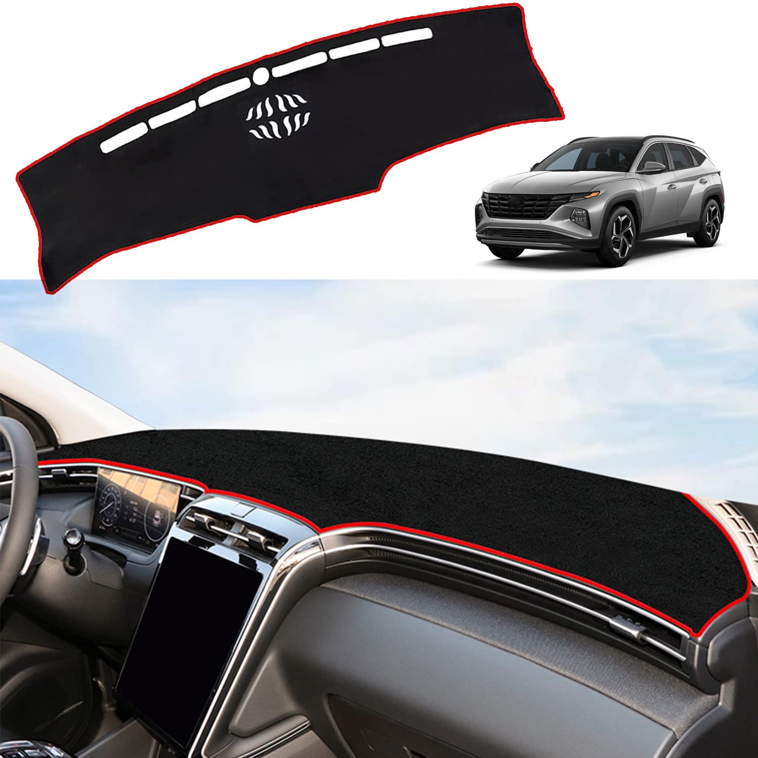 YOFAMO Dashboard Cover Dash Cover Mat Pad Carpet Custom for Hyundai Tucson 2022 2023 2024(Only Fit 10.25 inch Digital Cluster) Interior Accessories