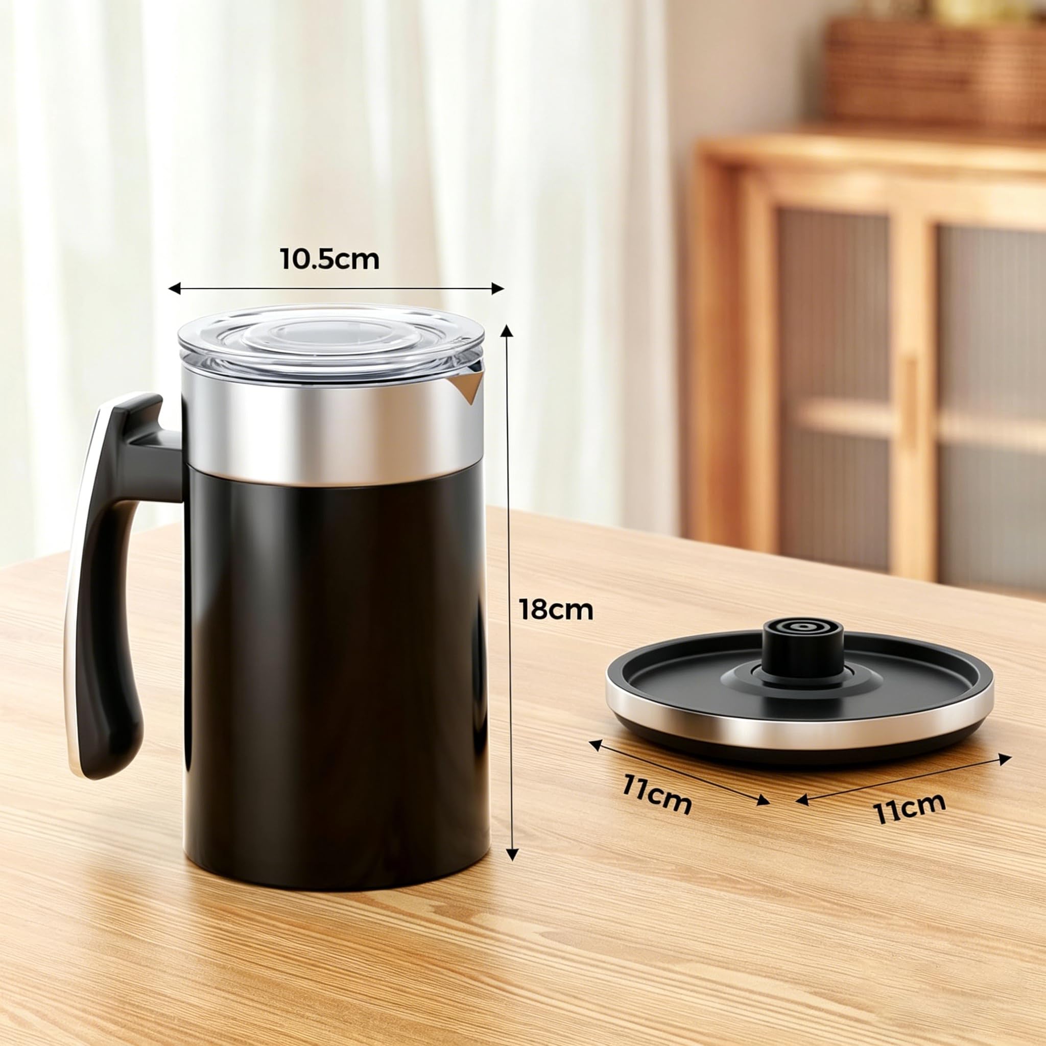Espumador de Leche Automático Caliente Frío, 400W Magnético, Vaso 600ML Acero Inoxidable 304, 6-en-1 Multifunción, Autolimpiable para Latte Cappuccino Chocolate Caliente Yogurt