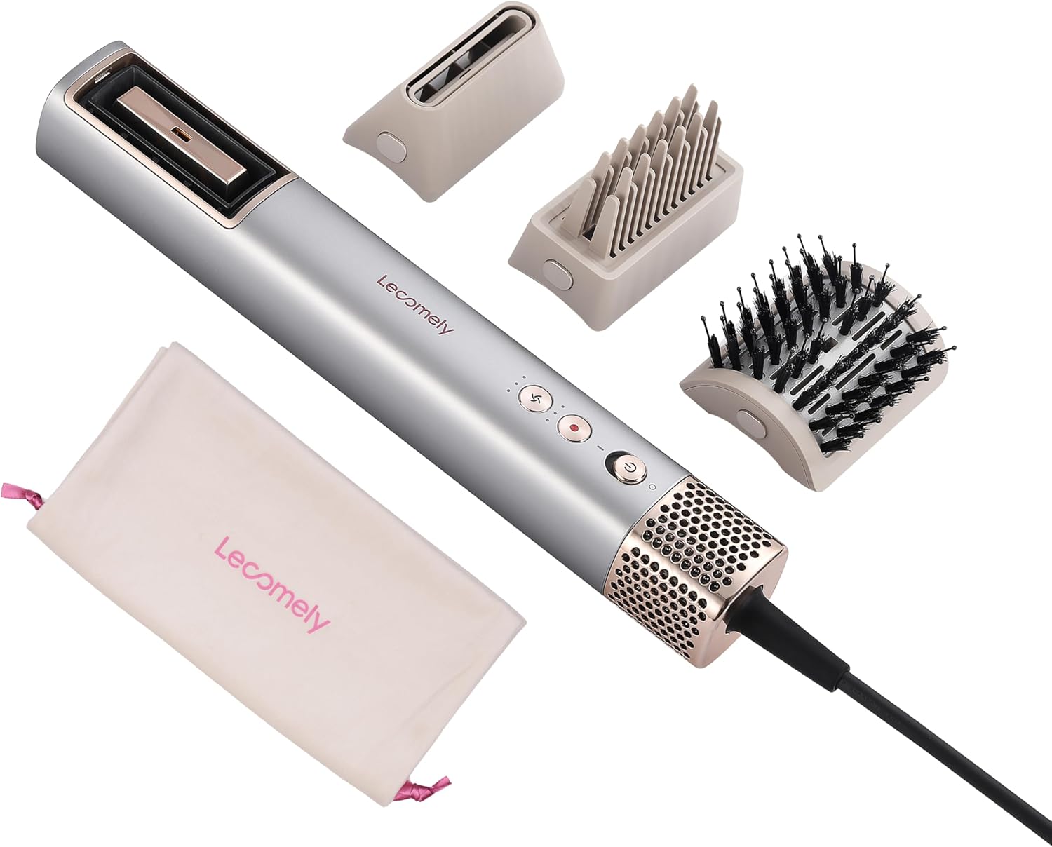 Hydro Ionic Hair Dryer, 4-in-1 High-Speed Hair Dryer for 5X Faster Drying, Millions of Water Ions & Ionic Anti-Frizz, Portable Travel Hair Dryer for Salon Results, X2 Sliver