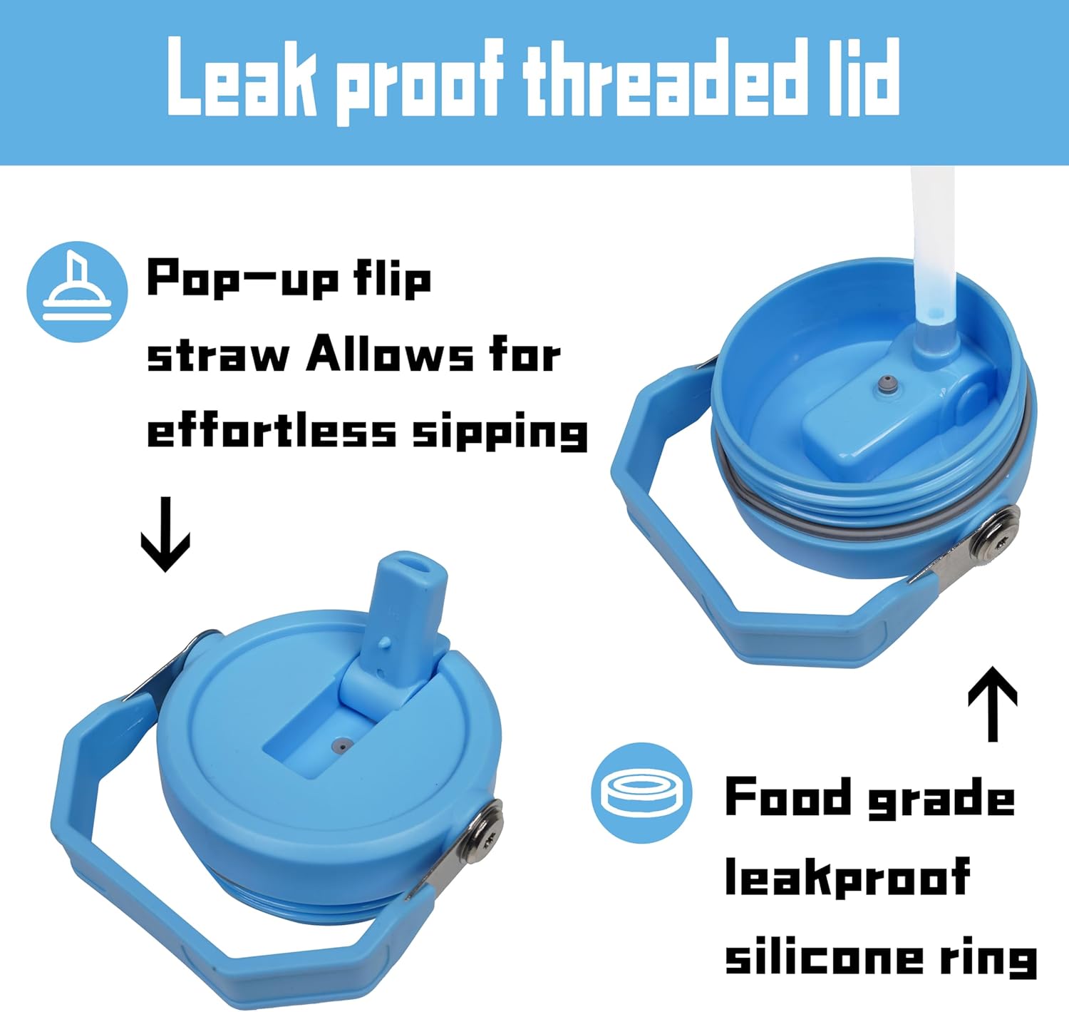 30 oz Flip Straw Tumbler with Top Handle Resuable Vacuum Insulated Flip Top Water bottle for Home Office Car Dishwasher Safe, Peacock - Image 4