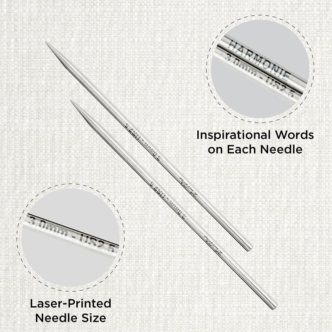 KnitPro The Mindful Collection Interchangeable Circular Needles 5" (13cm) | US Size 2.5 (3mm)