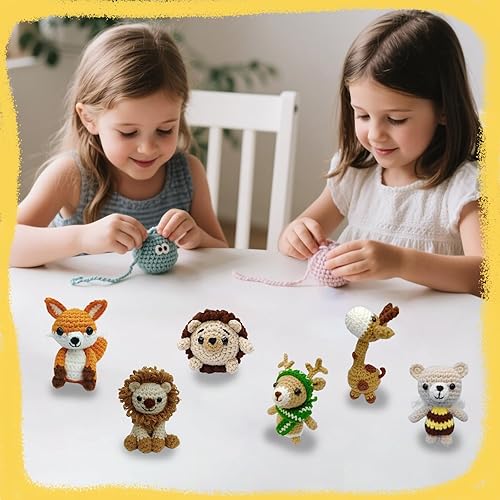 Miniatura 4 de Lucky - Kit de ganchillo de 6 piezas para principiantes, manualidades para niños y padres e hijos, gran regalo para amantes del ganchillo, kits de