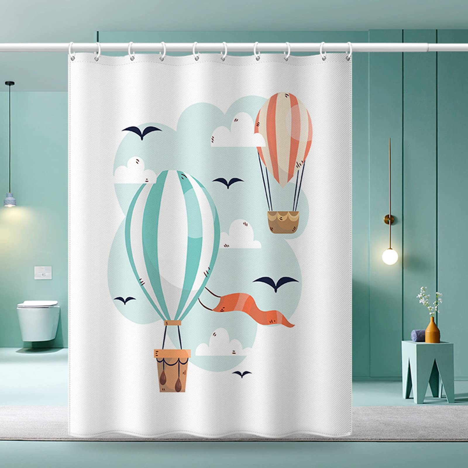 Rideau de douche 200x200 grand format KnSam pour protéger efficacement le sol des éclaboussures