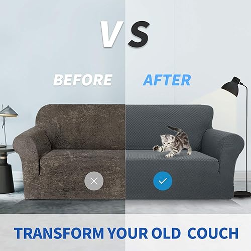 Miniatura 3 de ZNSAYOTX - 1 funda jacquard para sofá de sala de estar, de alta elasticidad con brazos, antideslizante, apta para mascotas, protector de muebles