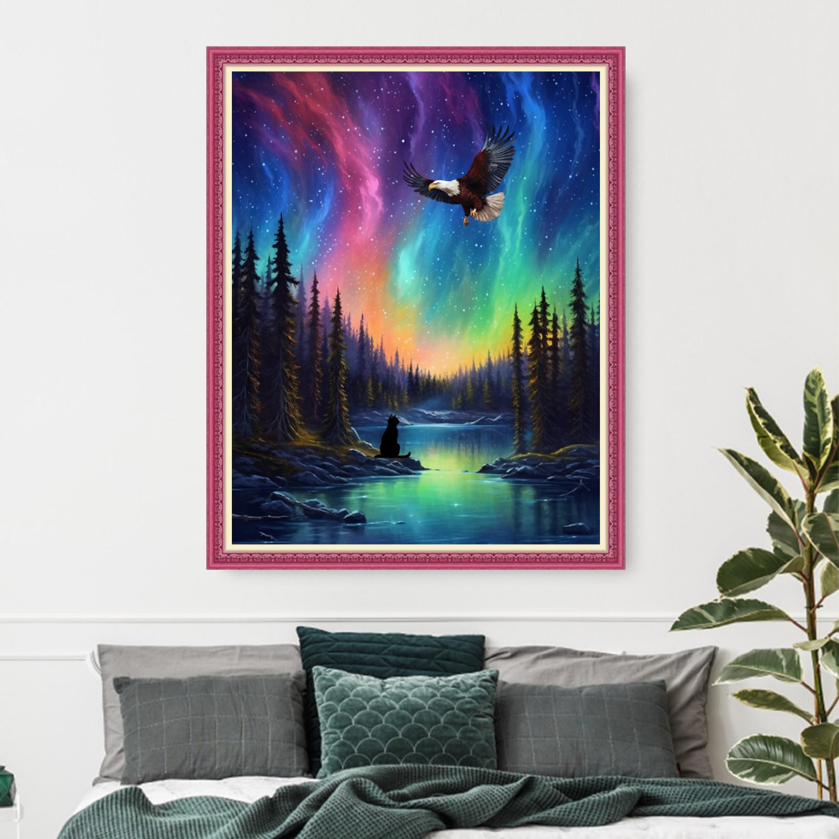 Funxvoot Kreuzstich-Set Für Anfänger – Gedrucktes Stickmuster Auf Leinwand 45x45 Cm, Mit Garn & Nadeln