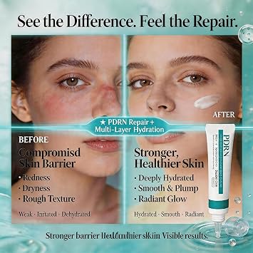 PDRN Moisturizer for Hyaluronic Acid Face, Skincare Hydrating Cream 30ml Barrier Support with Collagen & Niacinamide Anti Aging, Firming, Lightweight Moisturizer for Dry & Sensitive Skin - 30ML