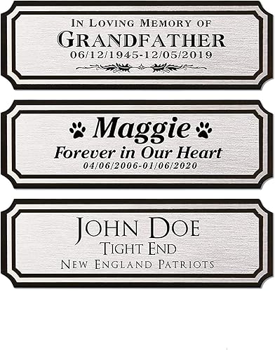 Miniatura 11 de Caramel Sweet Life Placas de nombre personalizadas, placa grabada de latón macizo, placas de trofeo grabadas, placa de nombre personalizada