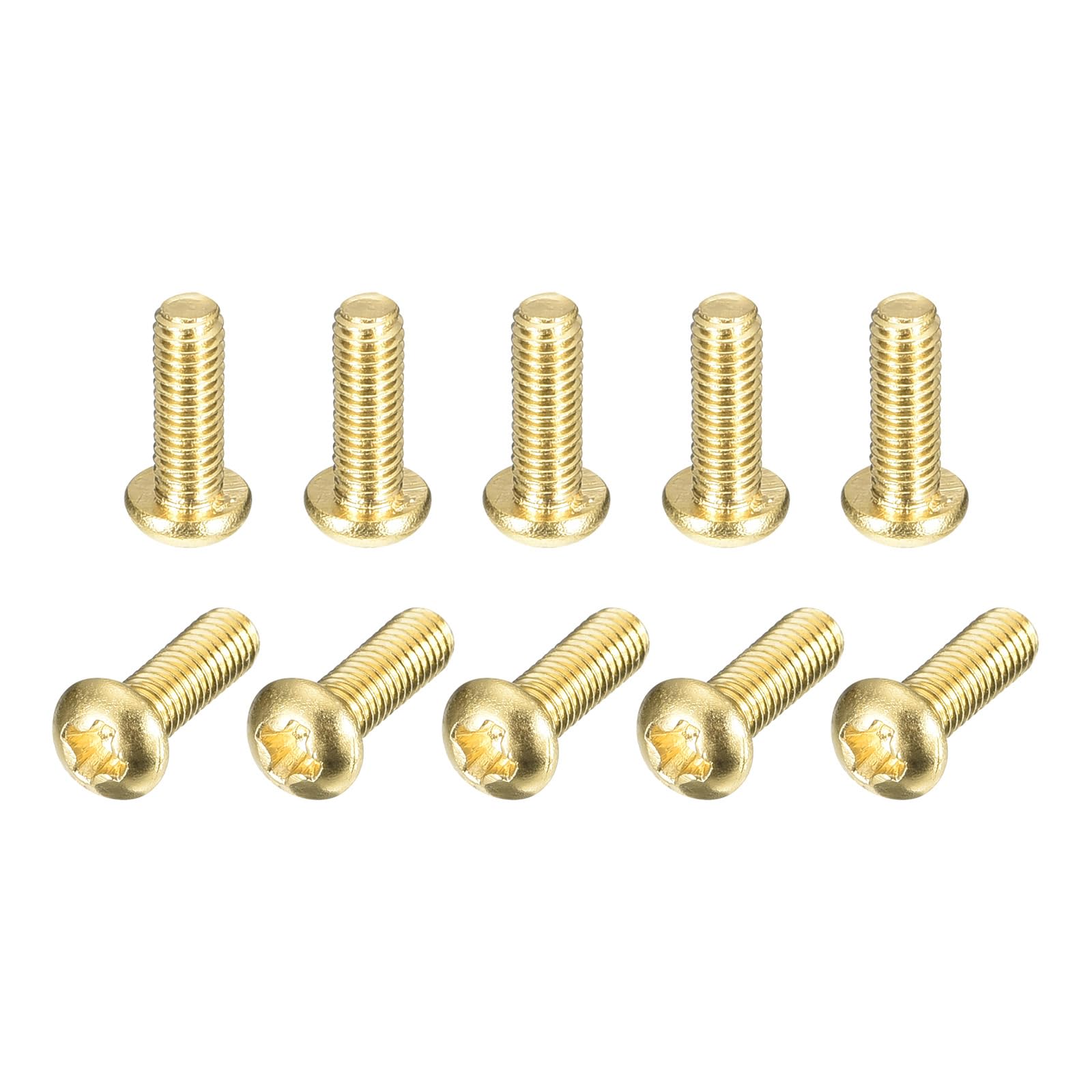 uxcell Brass Machine Screws, M3x8mm Phillips Pan Head Fastener Bolts for Furniture, Office Equipment, Electronics 60Pcs