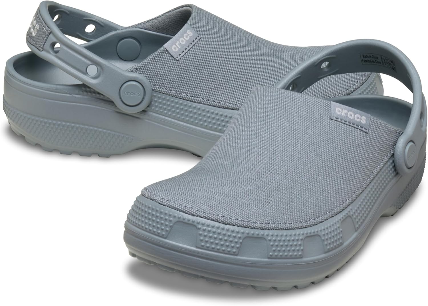 Crocs Unisex-Adult Classic Crafted Canvas & Suede Clogs 7 Women/5 Men Concrete image 5 of 5 B0FLZFK9LQ