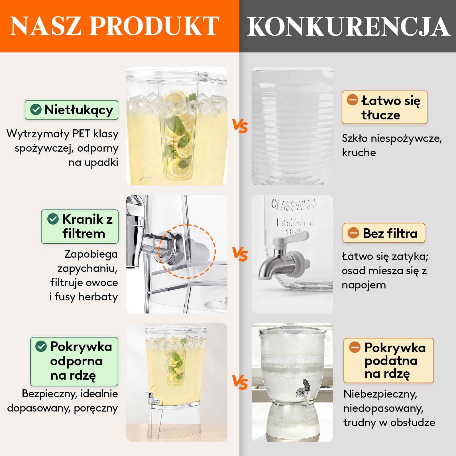 Lifewit 11,4L Dystrybutor Napojów z Kranikiem, Duży Plastikowy Dyspenser na Imprezę ze Stojakiem i Rdzeniem Lodowym, Przezroczyste Pojemniki z Pokrywką do Soku/Lemoniady/Coli/Herbaty, Bez BPA, 2 Szt