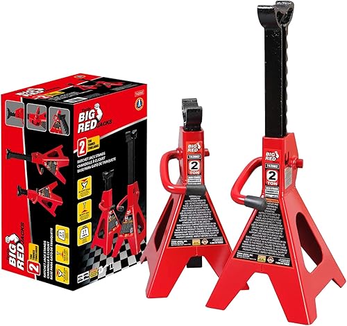 Miniatura 21 de BIG RED ATZ120005R Torin Heavy Duty Pin Type Professional Car Jack Stand con cerradura, capacidad de 12 toneladas (26,400 libras), rojo, 1 par