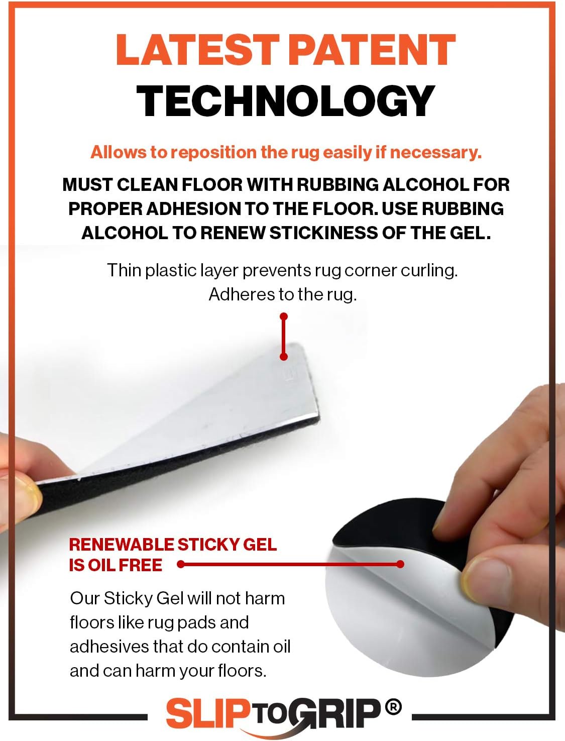 Hook and Loop Square Rug Corner Gripper for Floor Mat - Easy Lift and Press - Non Slip Rug Pad Renewable Adhesive - Anti Curling Gripper Tape for Hardwood Floors, Carpet, and Tiles - 4 Corners