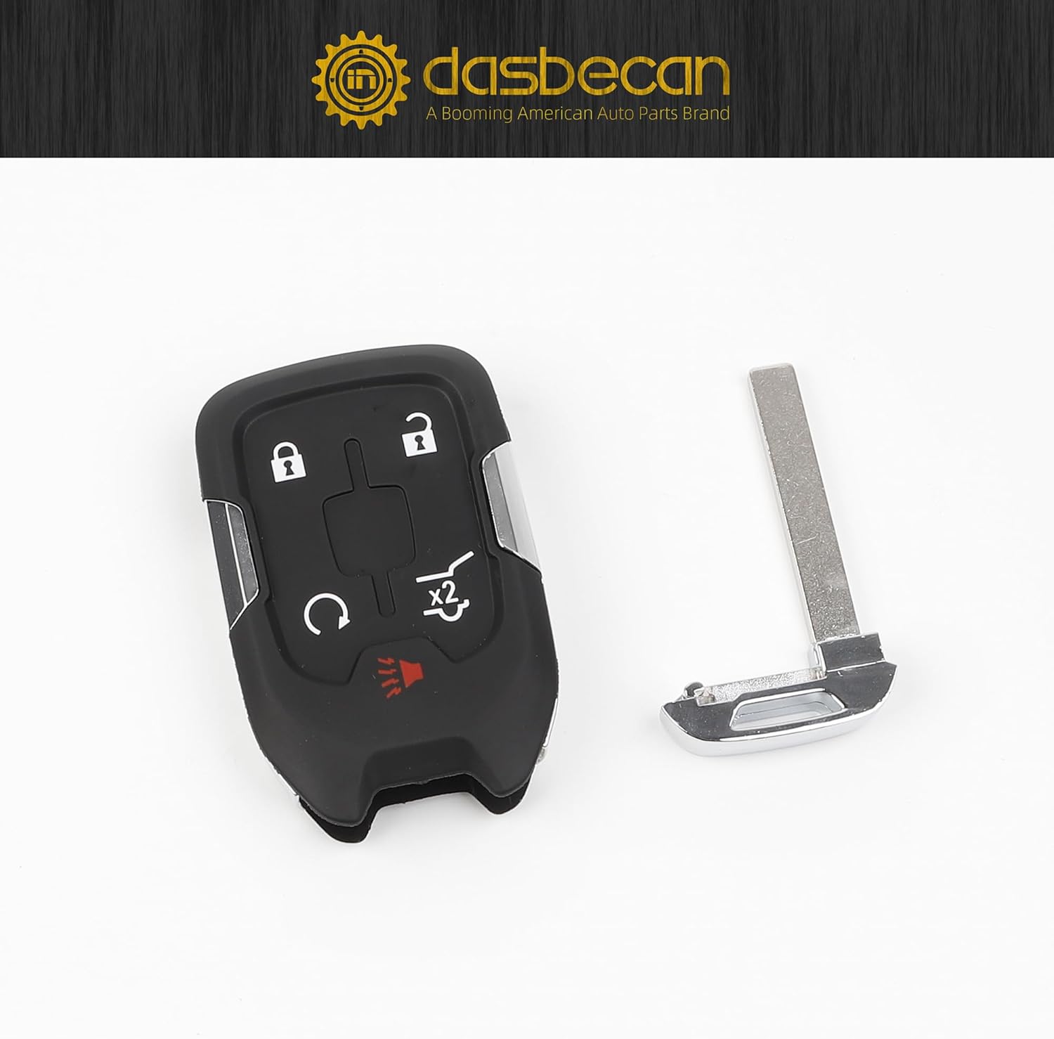 Dasbecan Key Fob Replacement Compatible with GMC Acadia 2021 2022 2023 Keyless Entry Remote Control Replaces 13522895 HYQ1ES 5 Buttons