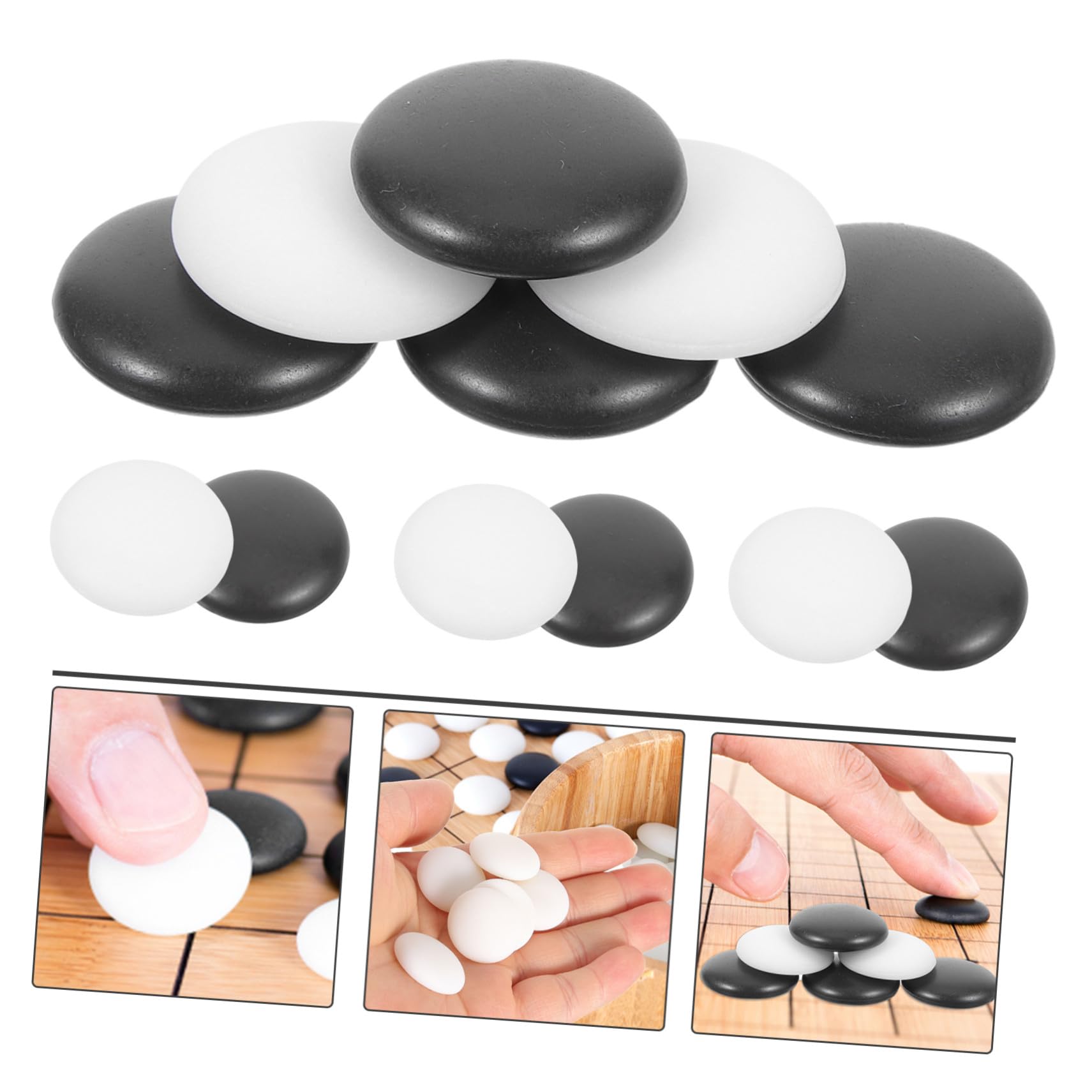 Hemobllo Pezzi Go da Gioco 360 Pezzi Resistenti in Resina, Piccole Pietre per Scacchi Artigianali, Accessori per Giochi da Tavolo per Casa e Scuola