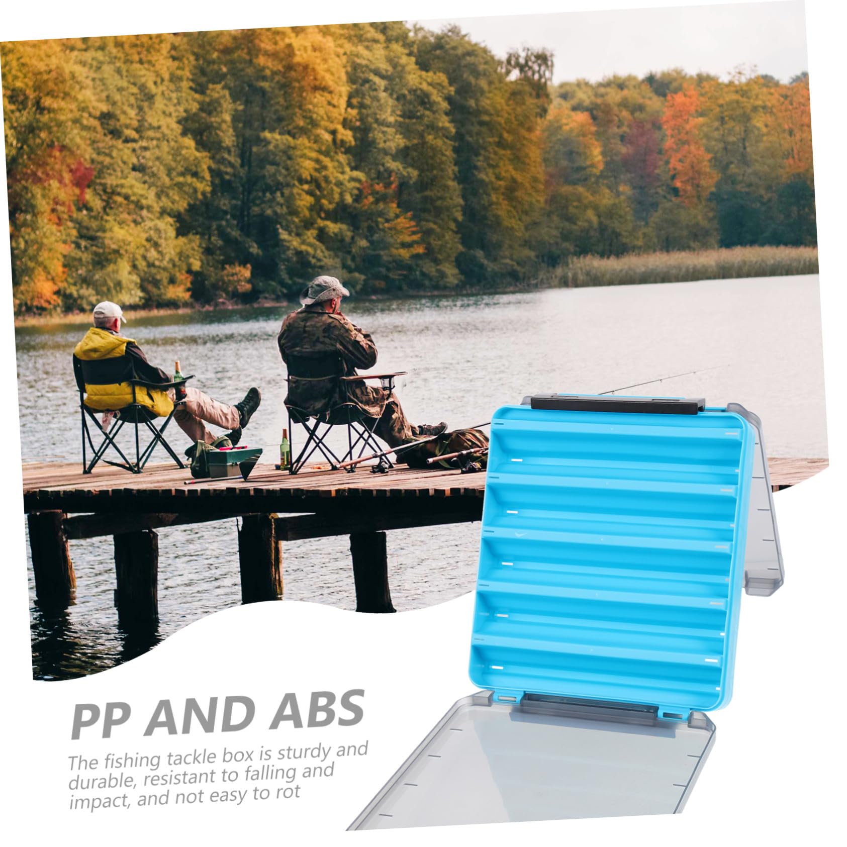 Scatola Esche da Pesca Doppia Faccia Grande Organizer Portatile Attrezzatura con Scomparti Interni Resistente per Conservazione Artificiali e Accessori