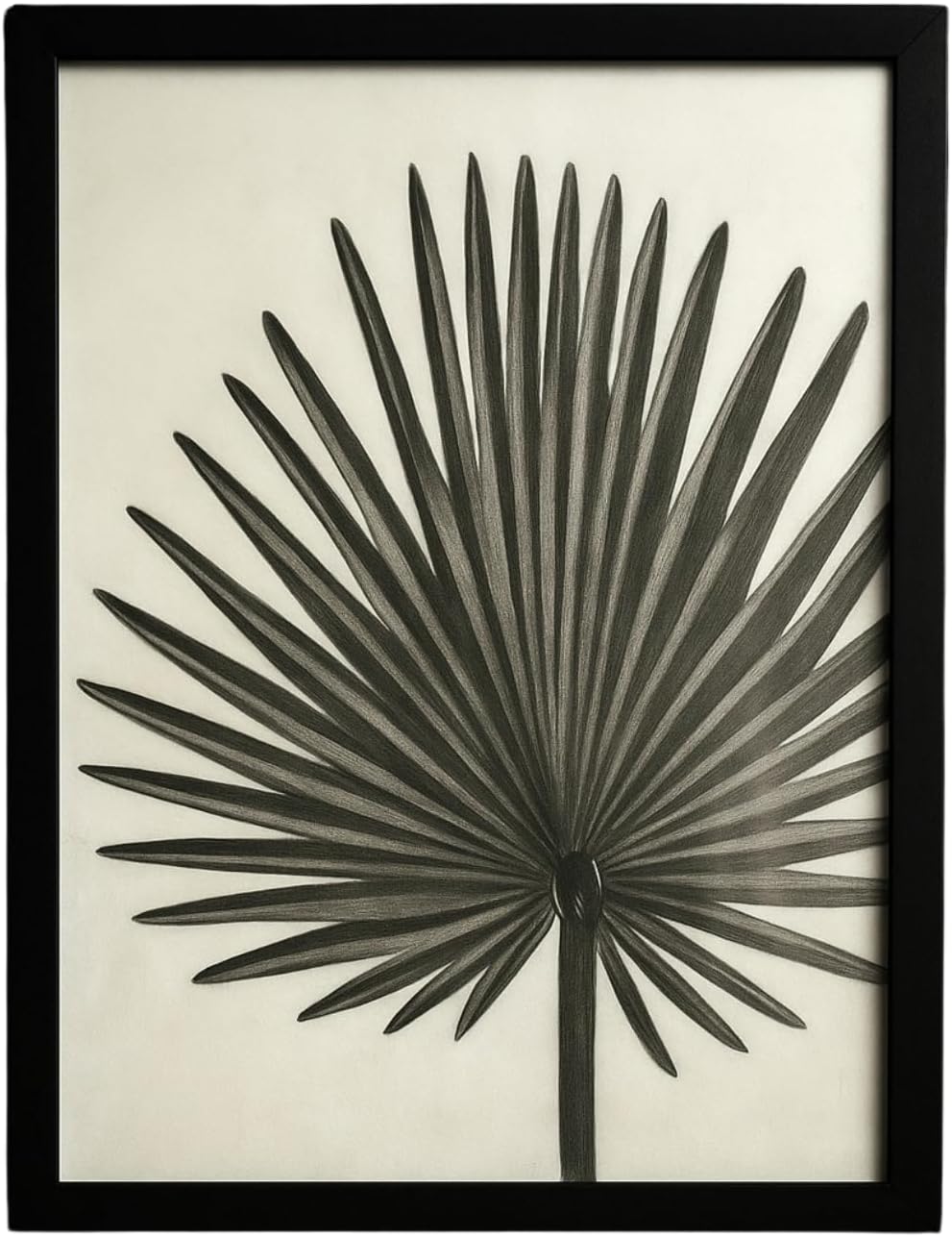 Infratrix Handmade Leaf Wall Art Frame | Minimalist Black & White Nature Prints for Home & Office Décor | Framed Wall Hanging Collection 12 * 15 inches (Design 1)