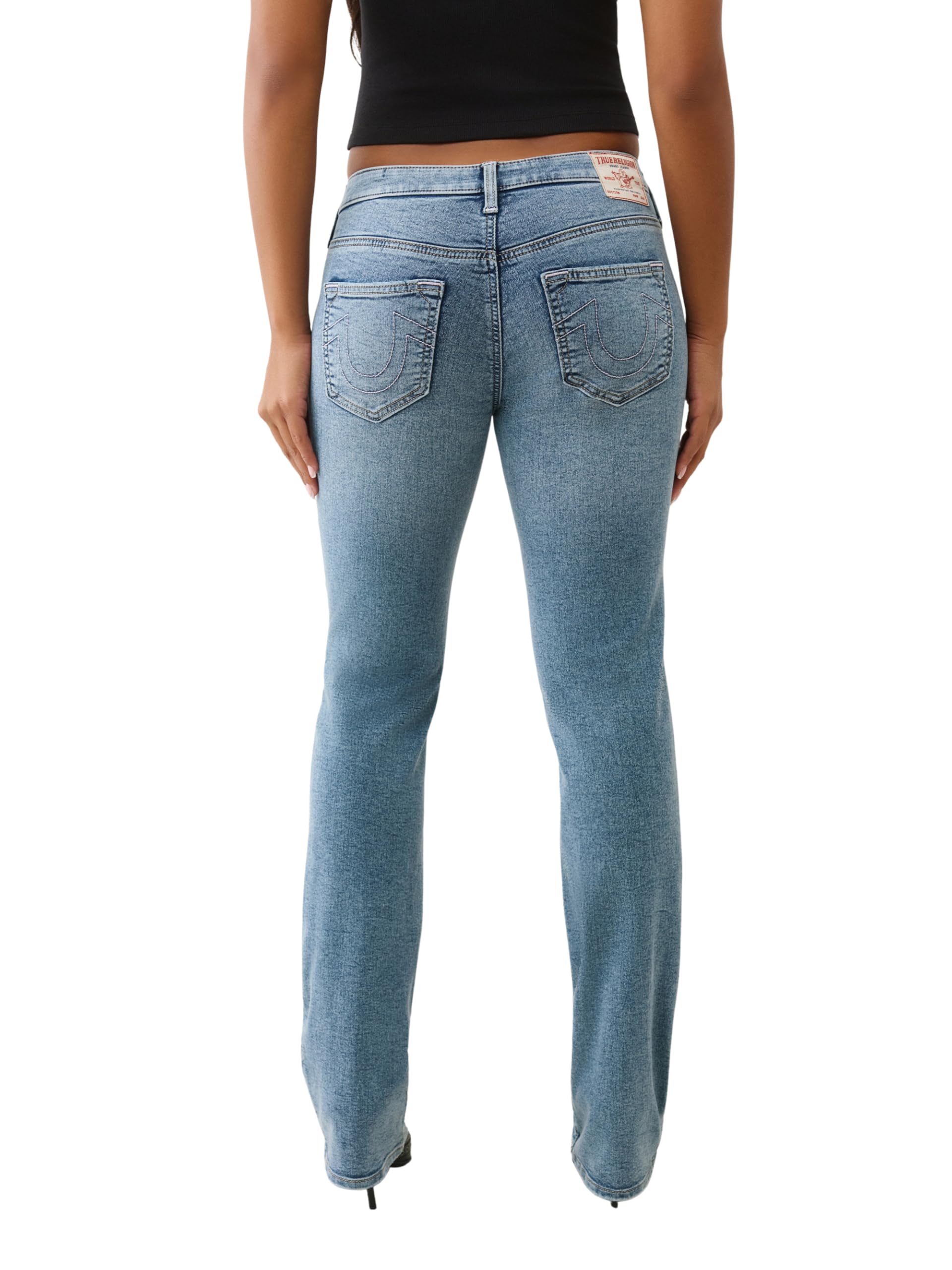 True Religion Damen Billie Single Needle Mid Rise Straight Jeans