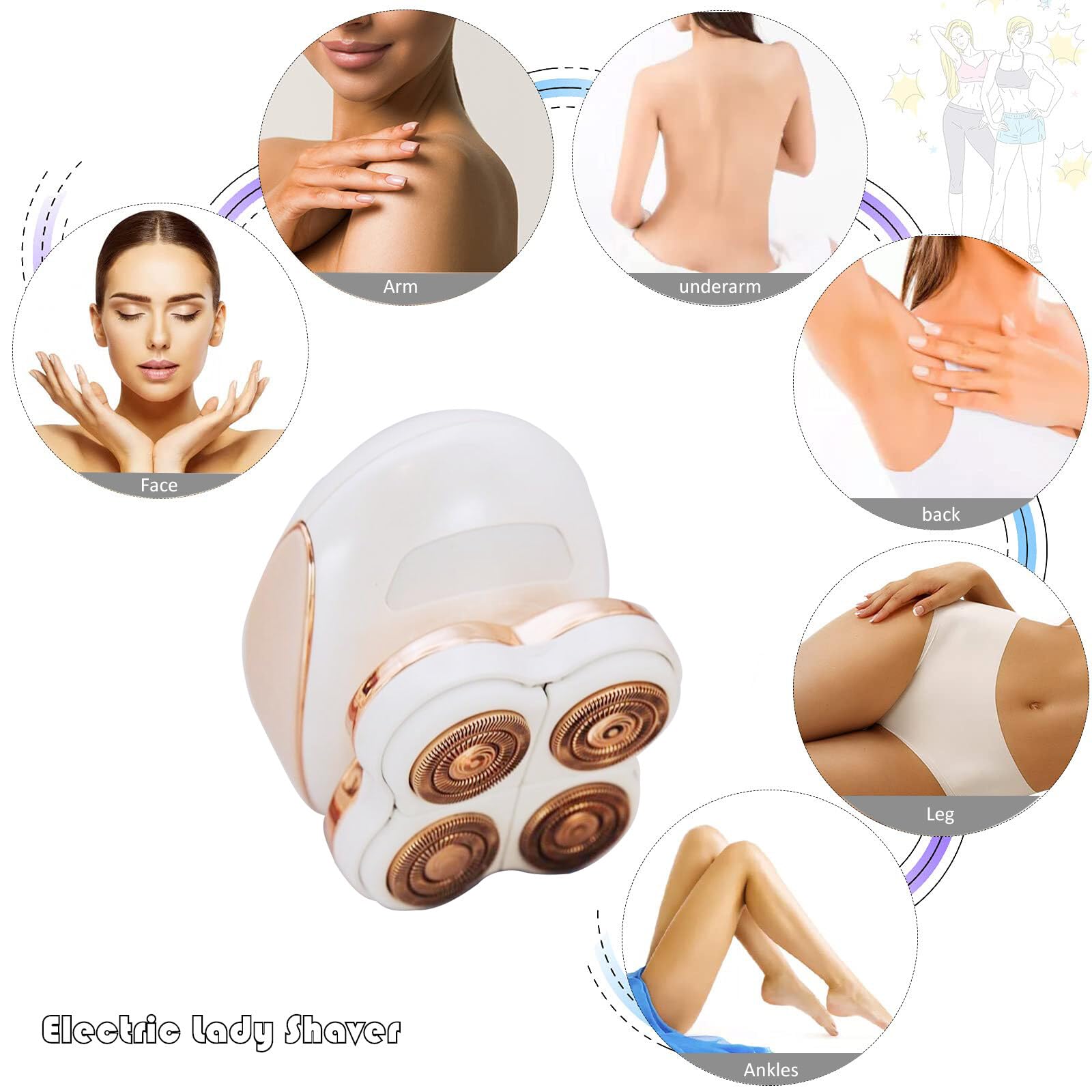 Electric Razors for Women Women Razor Painless Bikini Razor, Waterproof Female Shaver - Image 3