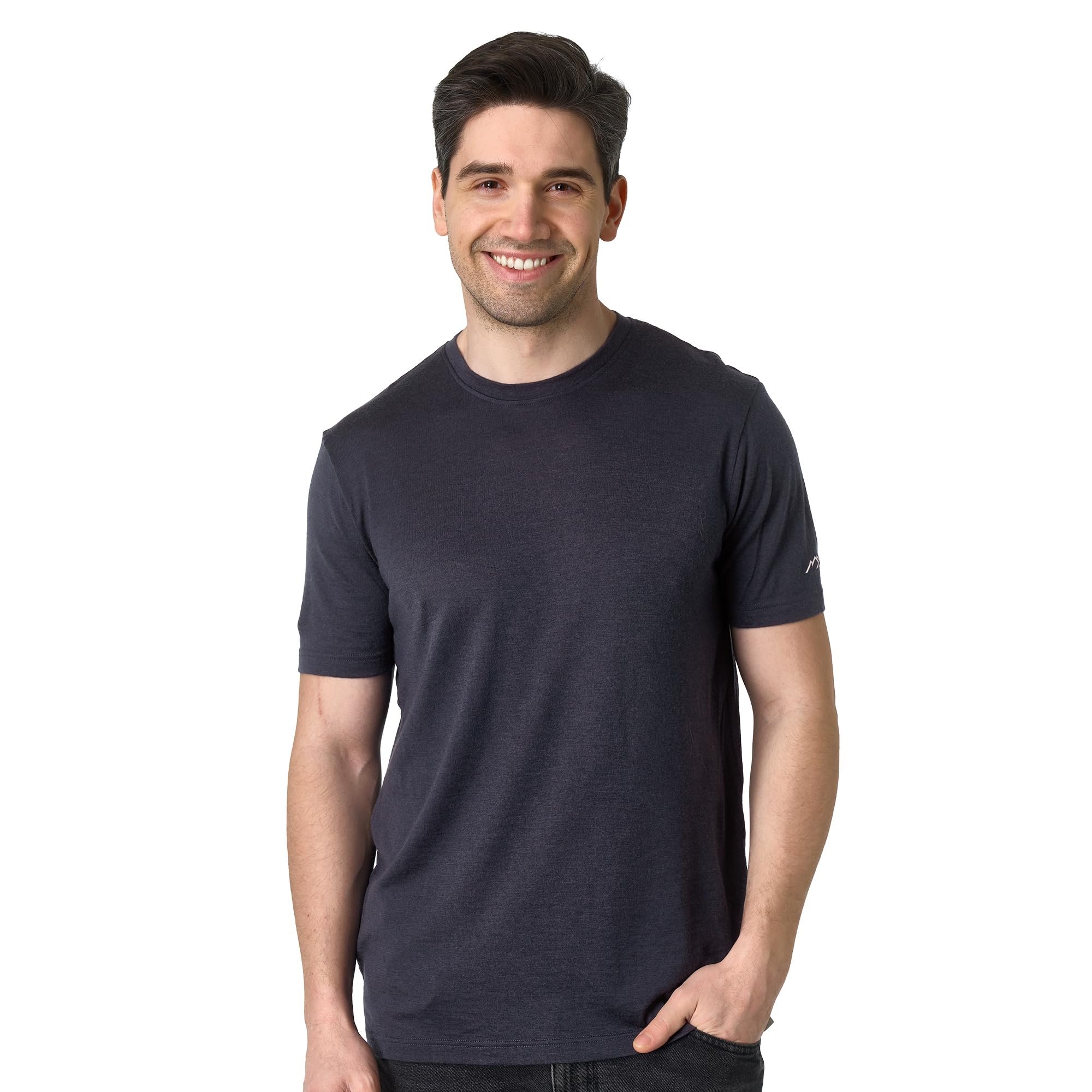 Merino Wool T-Shirt Mens - Short Sleeve Merino Wool Shirts for Men Sport Lightweight Thermal Base Layer Hiking Tshirt