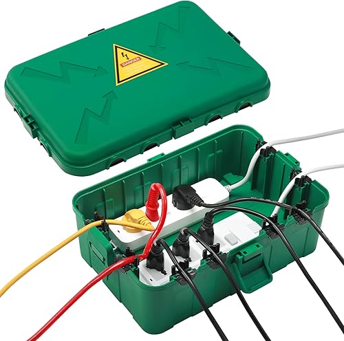 Hrensaw Caja eléctrica grande para exteriores (12.5 x 8.5 x 5 pulgadas), cubiertas de salida impermeables IP54 para exteriores, cubiertas de cable