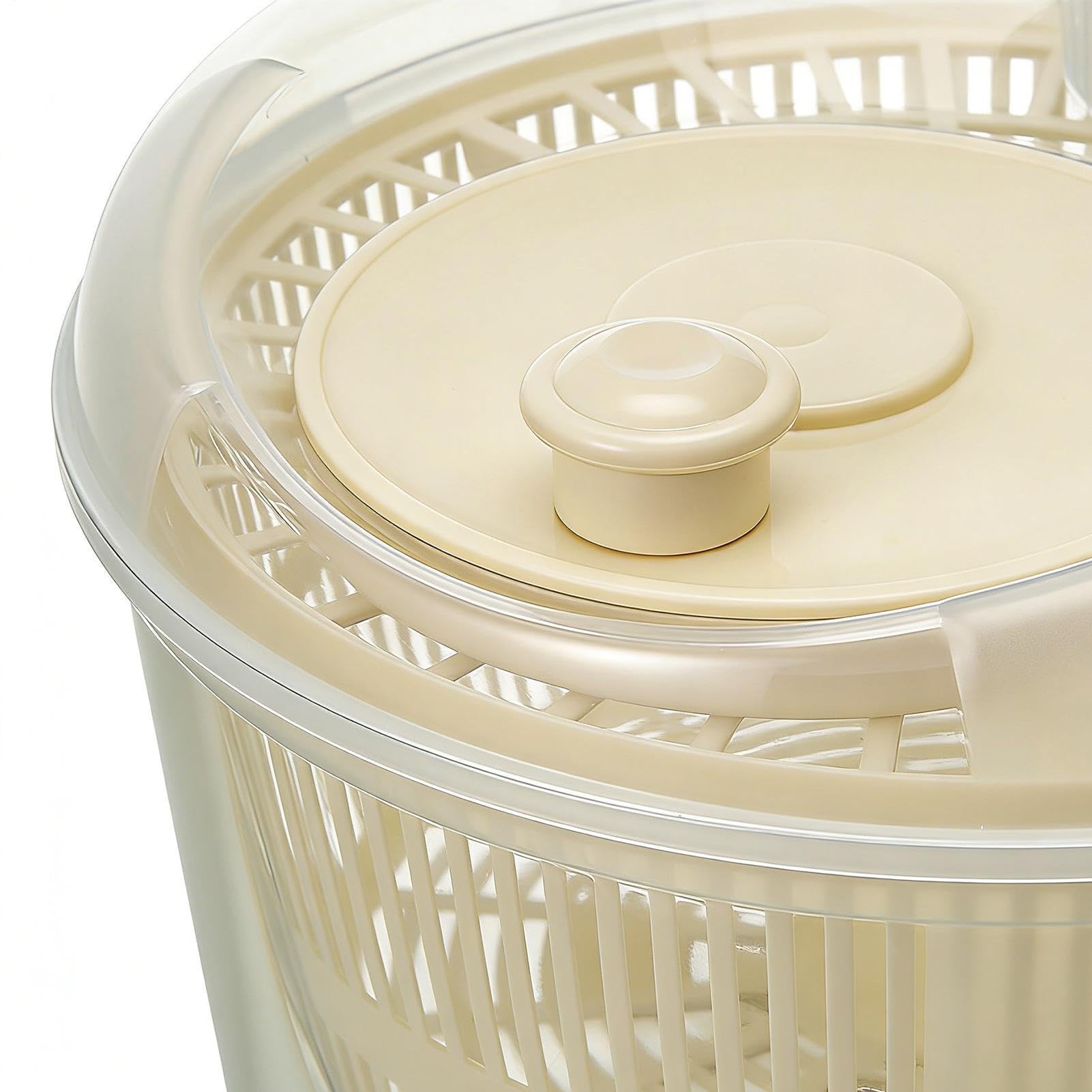 Centrifugador de ensalada – ABS 21 x 21 x 14 cm | Lavadora de verduras de gran capacidad | Escurridor de verduras manual giratorio cesta de secado de cocina colador de frutas lechuga ensalada