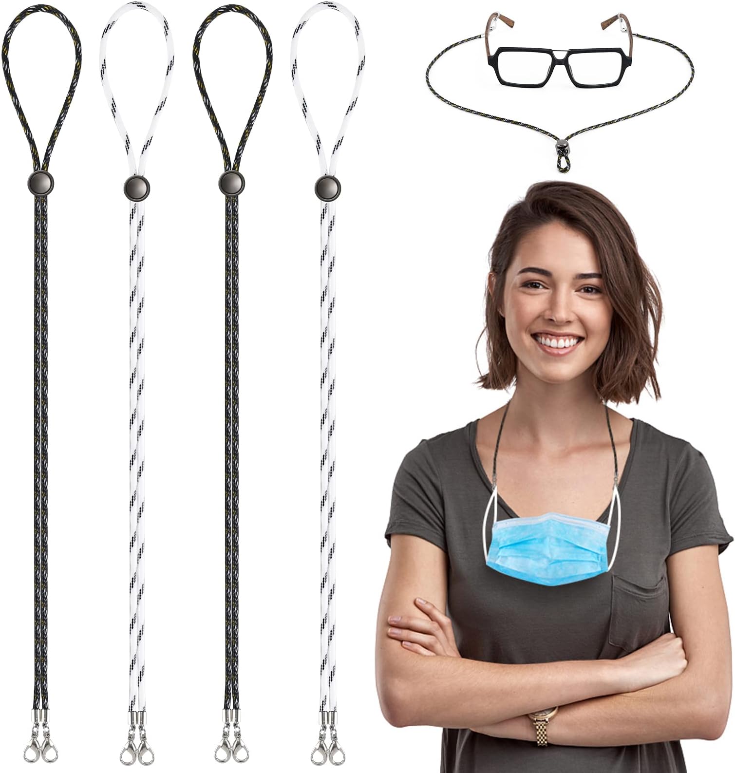 NnewvanteGlasses and Mask Straps (4 Pieces)