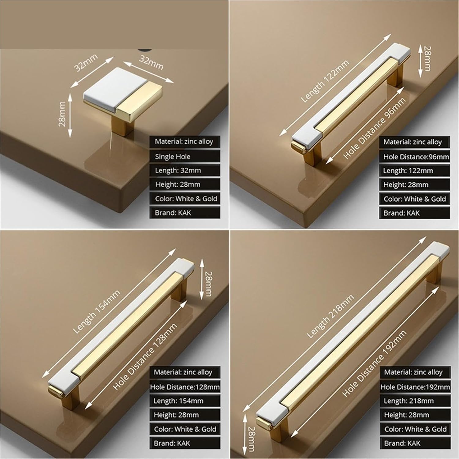 Gold Chrome Kitchen Handle Cabinet Knobs and Handles Drawer Knobs Pulls Furniture Handle Door Hardware 1Pcs(Black Chrome 192mm)