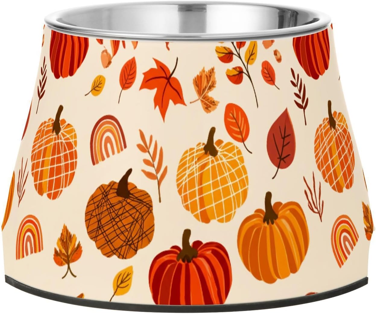 Pumpkin Leaves Maple Pet Bowl Elevated Dog Bowls with Stainless Steel, Raised Dog Bowl for Comfortable Feeding and Easy Cleaning, for Pets.23300447