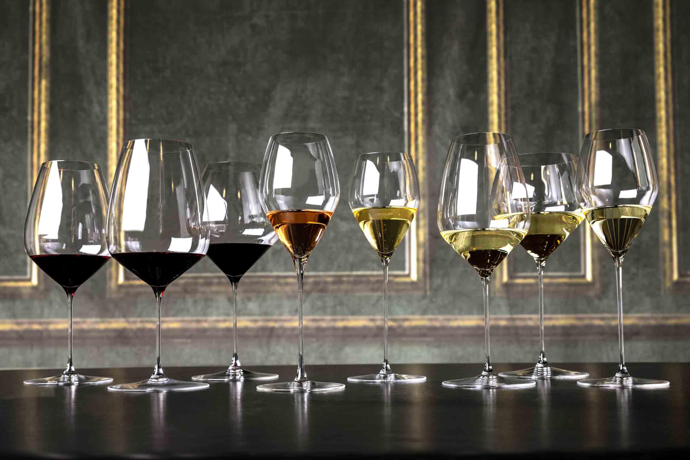RIEDEL Veloce Wein- und Champagnergläser Set 6-teilig | Cabernet/Merlot Gläser (829 ml), Riesling Weingläser (570 ml) und Champagnergläser (327 ml) | Kristallglas