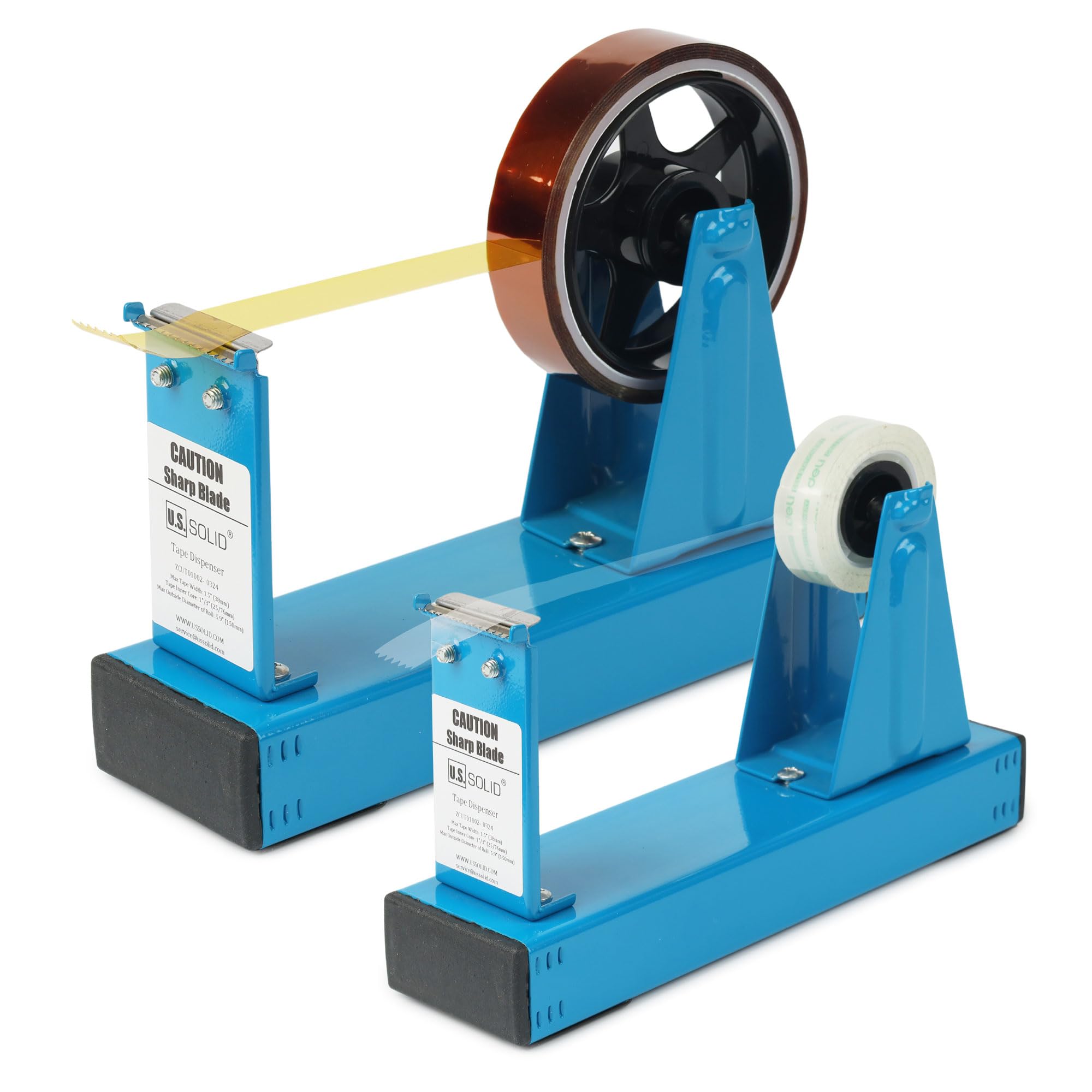 U.S. Solid Dispenser per nastro adesivo da scrivania, larghezza 3,8 cm, nucleo da 2,5 o 7,6 cm, ferro, blu