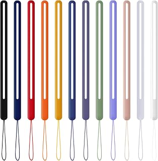 Cobee Hand Wrist Strap Lanyard, 12 Pcs Silicone Phone Lanyard Straps Cell Phone Wrist Lanyard Strap Colorful Wrist Lanyard for Universal Mobile Phone USB Drive Keychains Wallet Mp3 Mp4 Cameras Badge