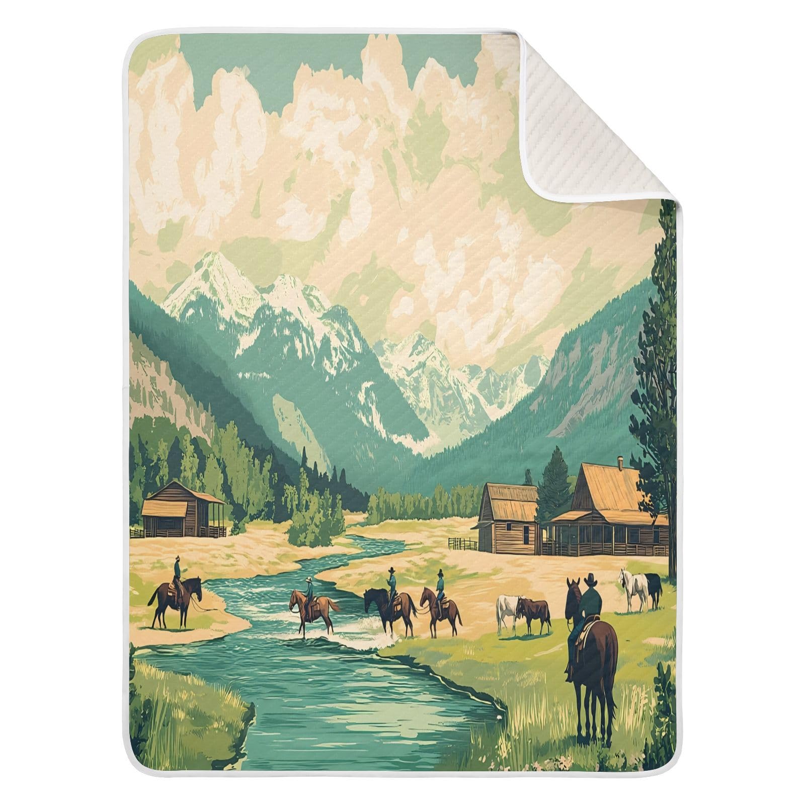 GUIJI Desert View Baby Blanket Cotton Quilt for Boys Girls, Soft and Breathable for Crib Stroller Blanket Infant Toddler-30 x 40