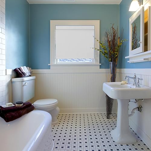 Miniatura 2 de Calyx INTERIORS Persiana enrollable opaca con cenefa, aislante térmico, sin cable, 28.5 pulgadas de ancho x 60 pulgadas de alto, blanco simple