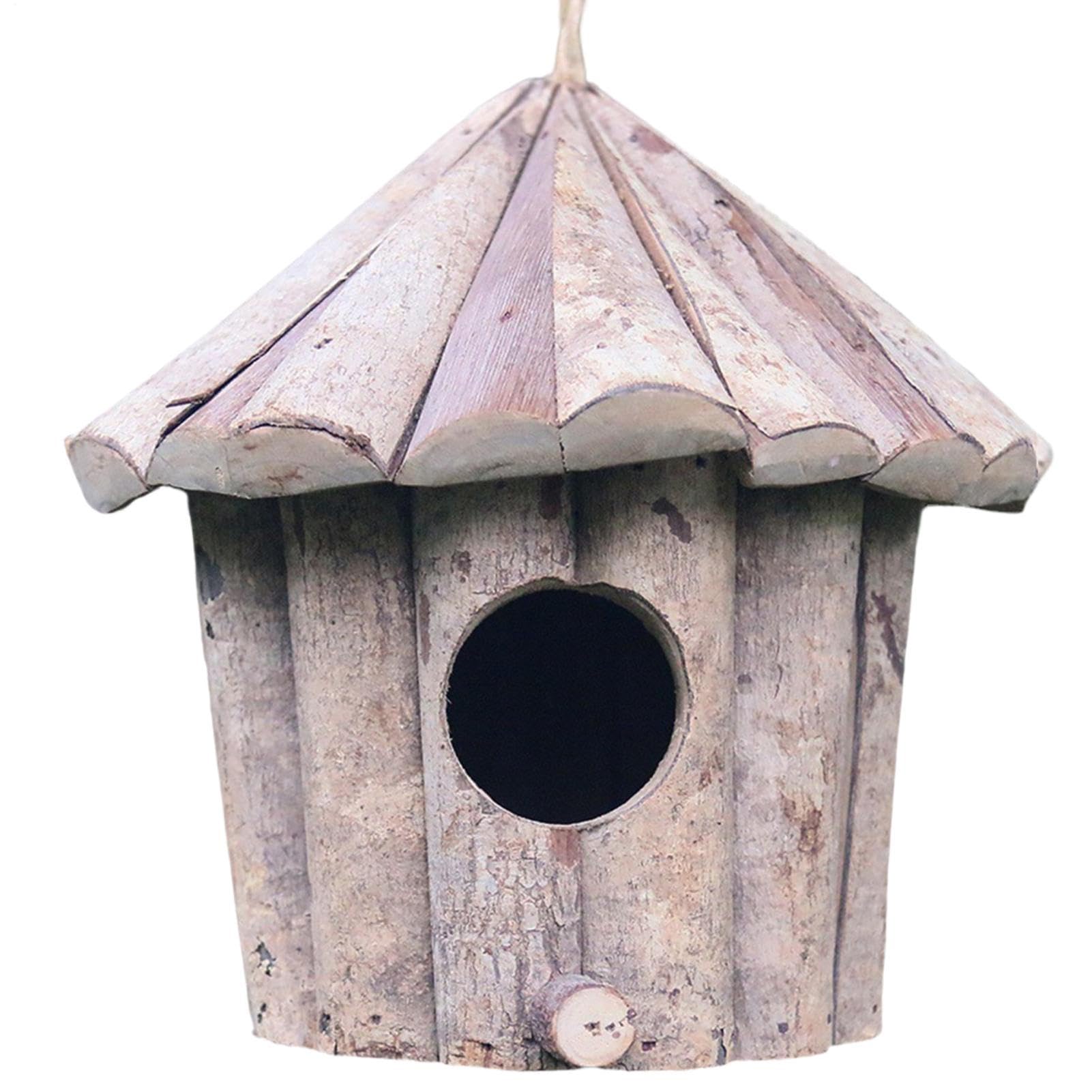 Nichoir oiseaux extérieur bois avec toit pour pinson perruche