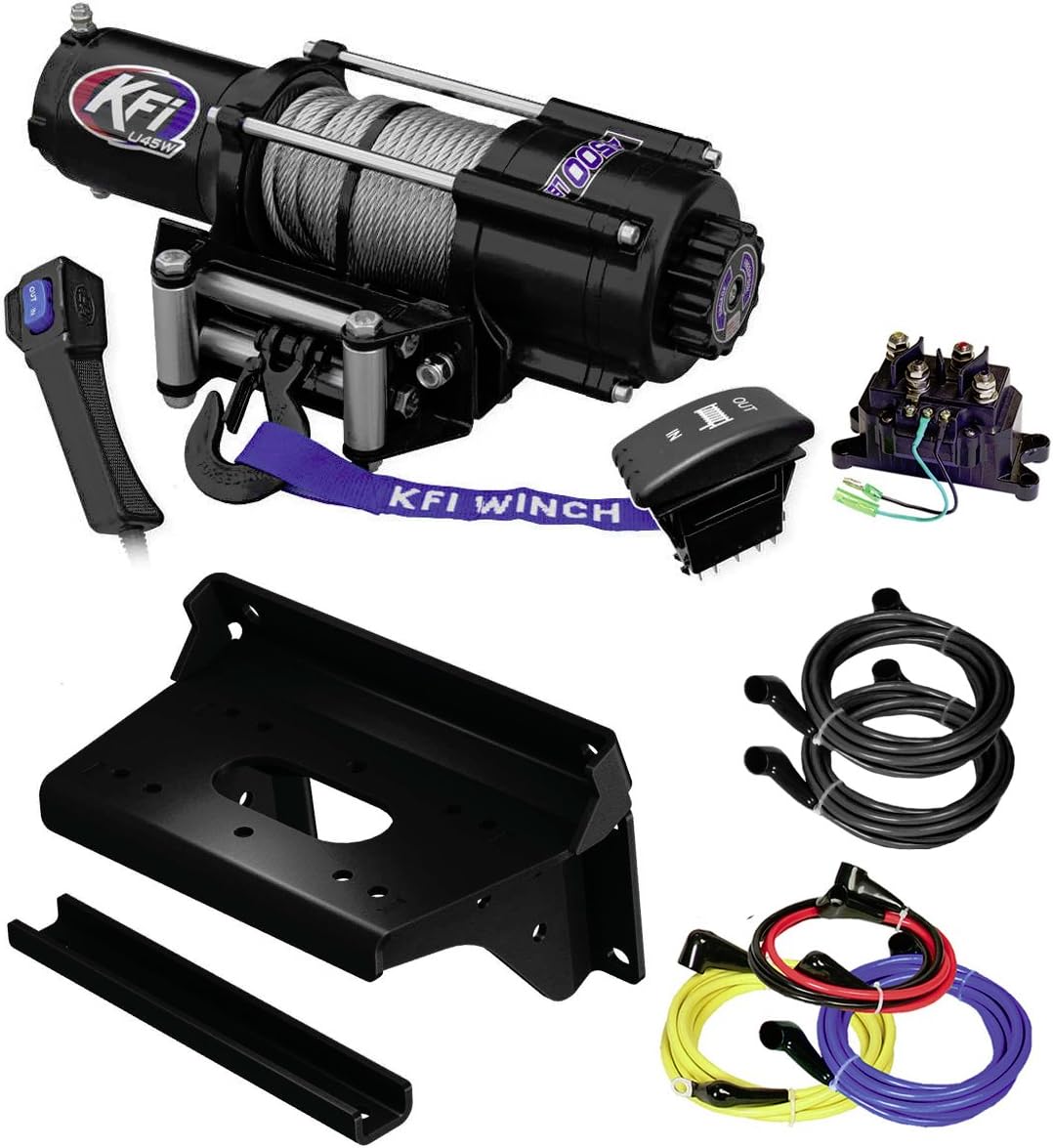 Amazon Com Kfi Combo Kit U45w R2 4500lbs Wide Winch Mount Bracket Wiring Switches Remote Compatible Replacement For Kawasaki Kaf820 820 Mule Pro Fx Pro Fxr Pro Fxt Automotive