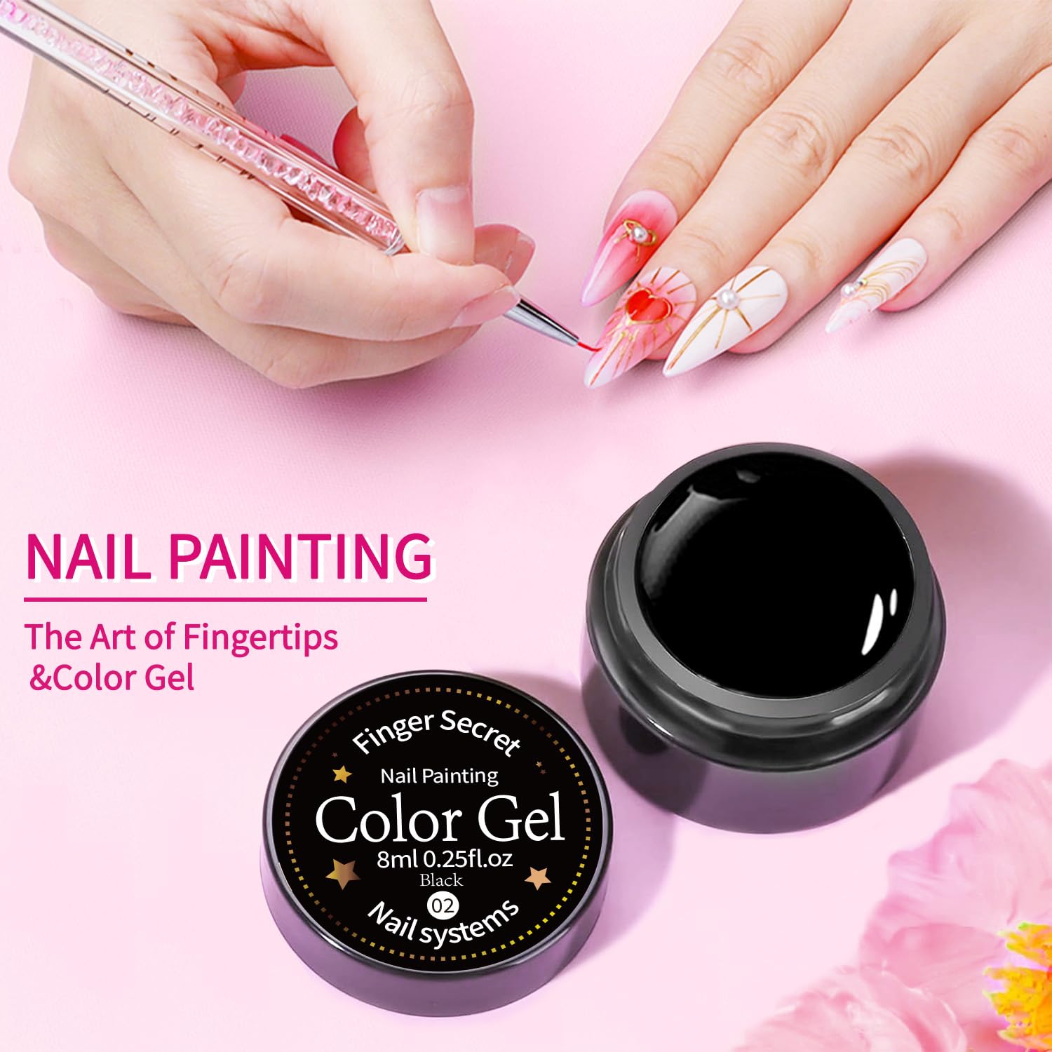 Nail Painting Gel Polish Kit – Pure Color Soak Off Gel per nail art, fai da te e salone, set di pittura per manicure durevole con colori chiari (36)