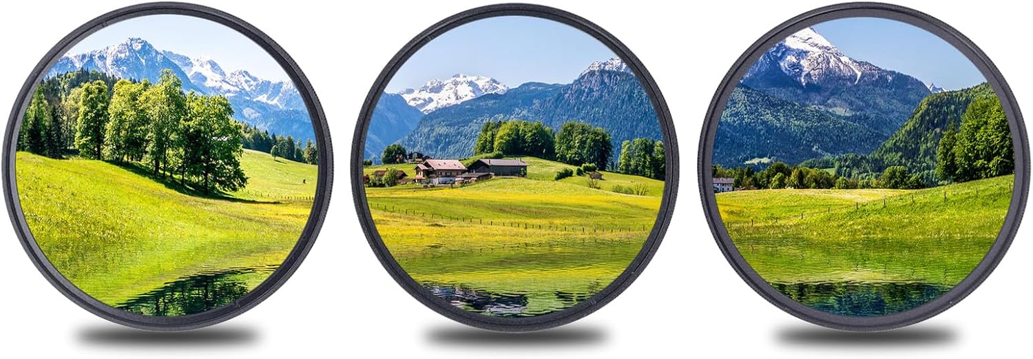 ASHATA ND Lens Filter 72mm ND2 ND4 ND8 Adjustable Neutral Density Filter for Camera Lens, Multi Layer Coating, Accessory (72mm)