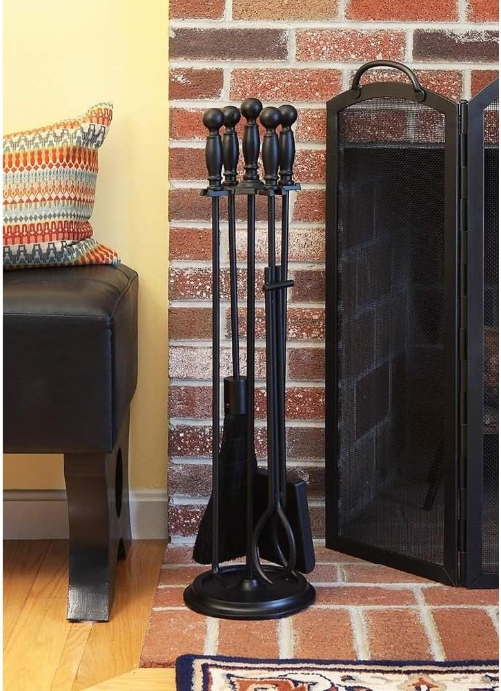 Fireplace Tool Set, Black