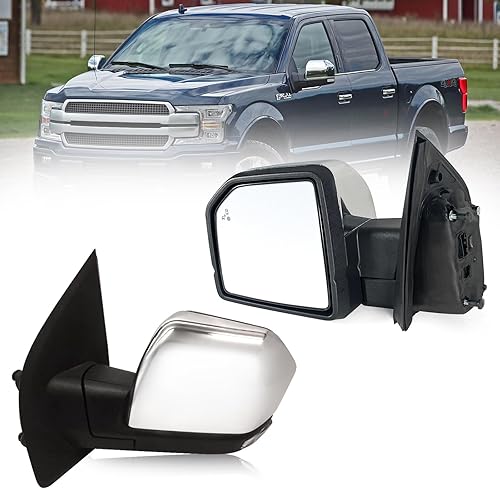 Miniatura 10 de Espejo Lateral del Lado del Pasajero Derecho con Ensamblaje de Vidrio de Punto Ciego Compatible con Ford F150 2015-2020 Con Luz de Giro Eléctrica 6