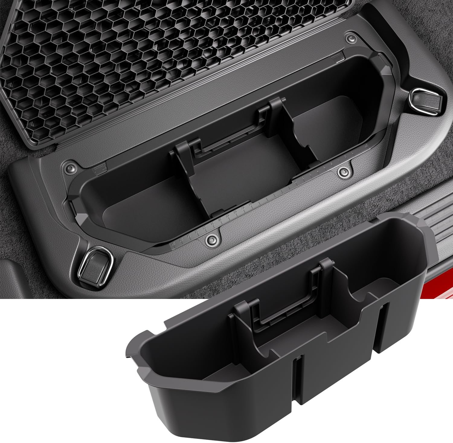 Rear Under Seat Floor Storage Box Compatible with 2019-2026 Dodge Ram 1500 Rear Inner Floor Storage Bin Replacement for 2019-2026 Dodge Ram 1500 Accessories