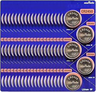 Murata CR2450 Battery DL2450 ECR2450 3V Lithium Coin Cell (100 Batteries)