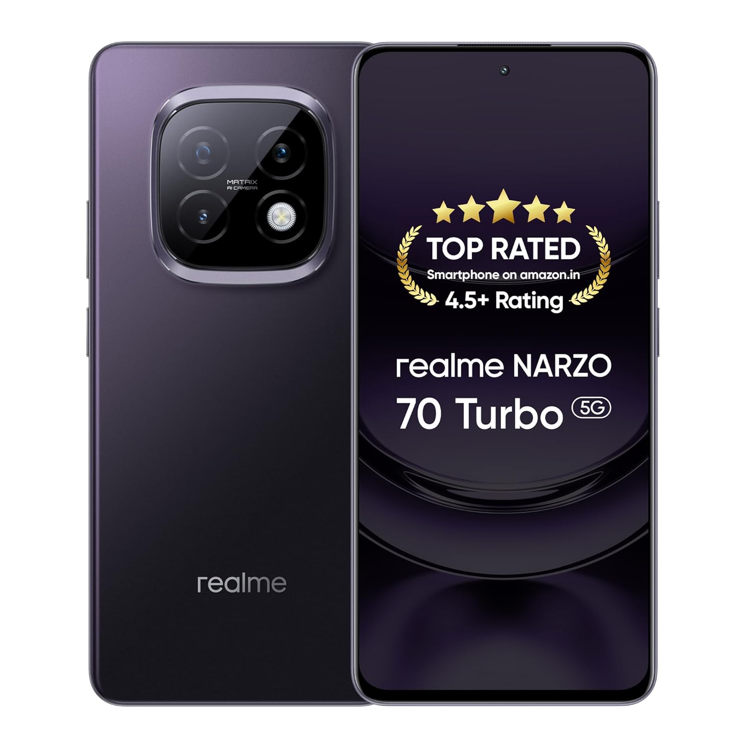 realme NARZO 70 Turbo 5G (Turbo Purple,8GB RAM,128GB Storage) | Segment’s Fastest Dimensity 7300 Energy 5G Chipset | Motorsports Inspired Design